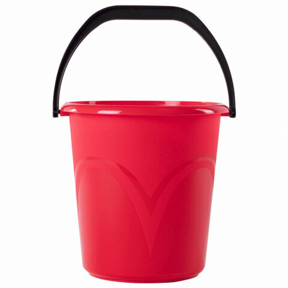 Ведро 8 л, без крышки, пластиковое, пищевое, красное мерная шкала, LAIMA, 603892