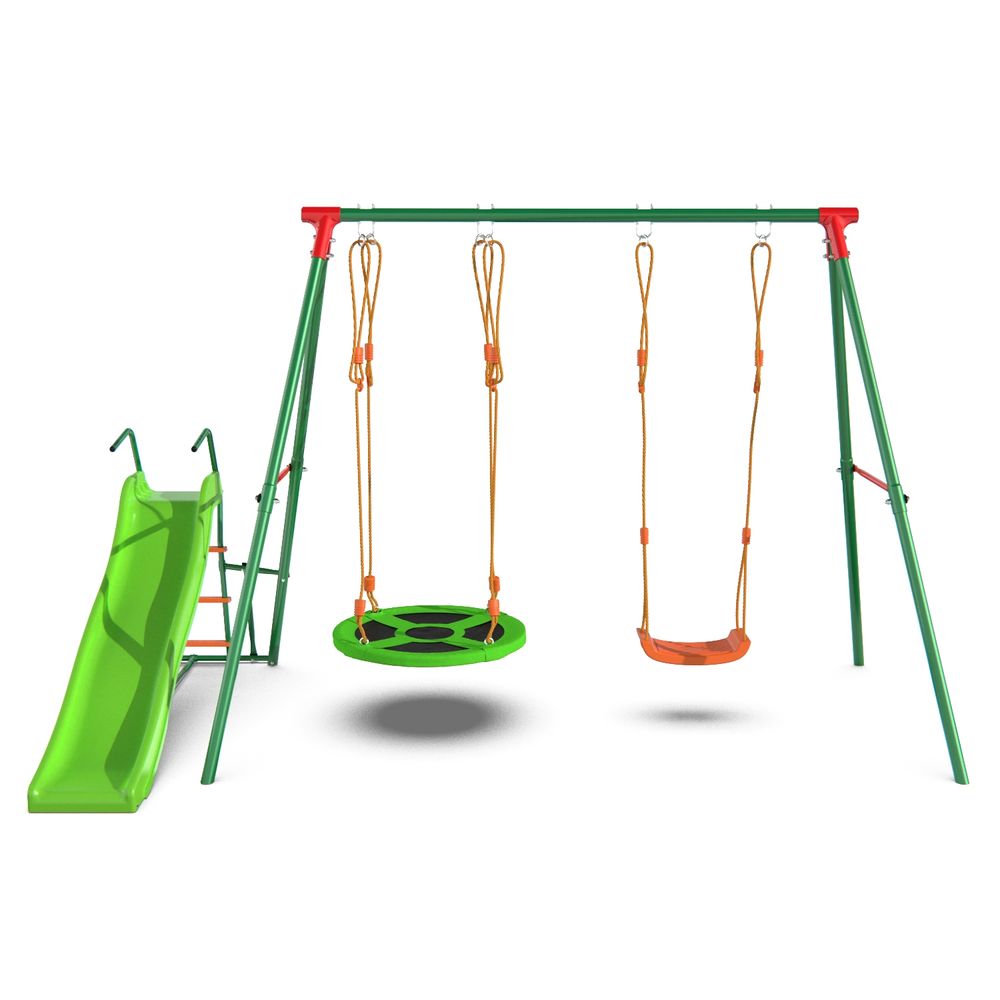Детский комплекс DFC MULTIPLAY качели: гнездо, верёвочные; горка
