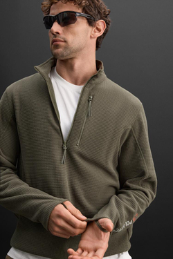 ZARA ТОЛСТОВКА POLARTEC © С ЗАСТЕЖКОЙ-МОЛНИЕЙ, ЗЕЛЕНЫЙ