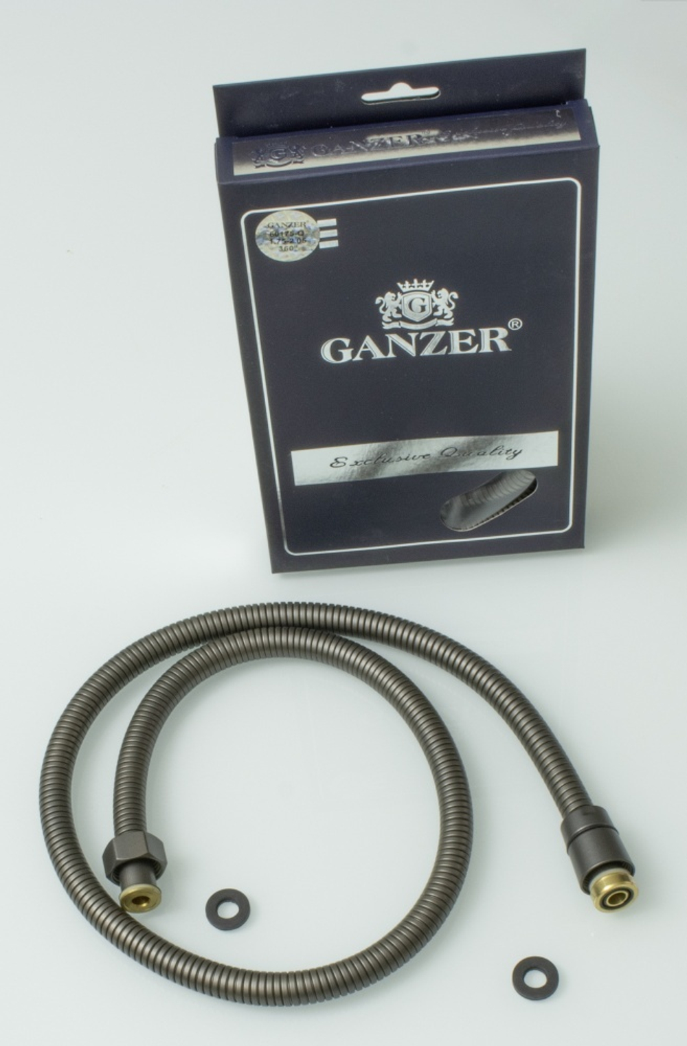 60100-Q  Шланг для биде 100см. (ГРАФИТ) GANZER (50/1шт)
