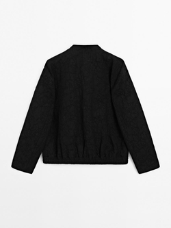 Massimo Dutti Бомбер оверсайз из 100% хлопка, черный