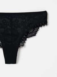 Трусы бразилиана "Черное кружево" женские