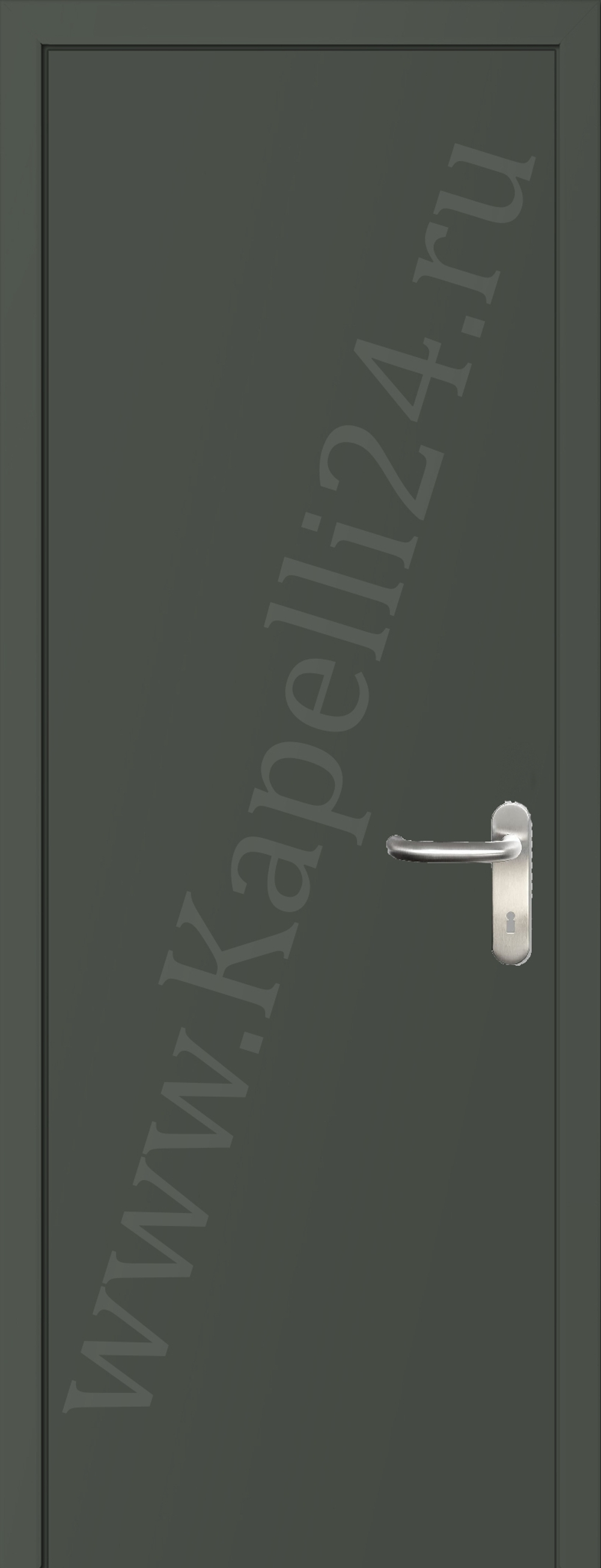 Дверь влагостойкая пластиковая KAPELLI multicolor ДГ RAL 7009 3елено-серый + коробка