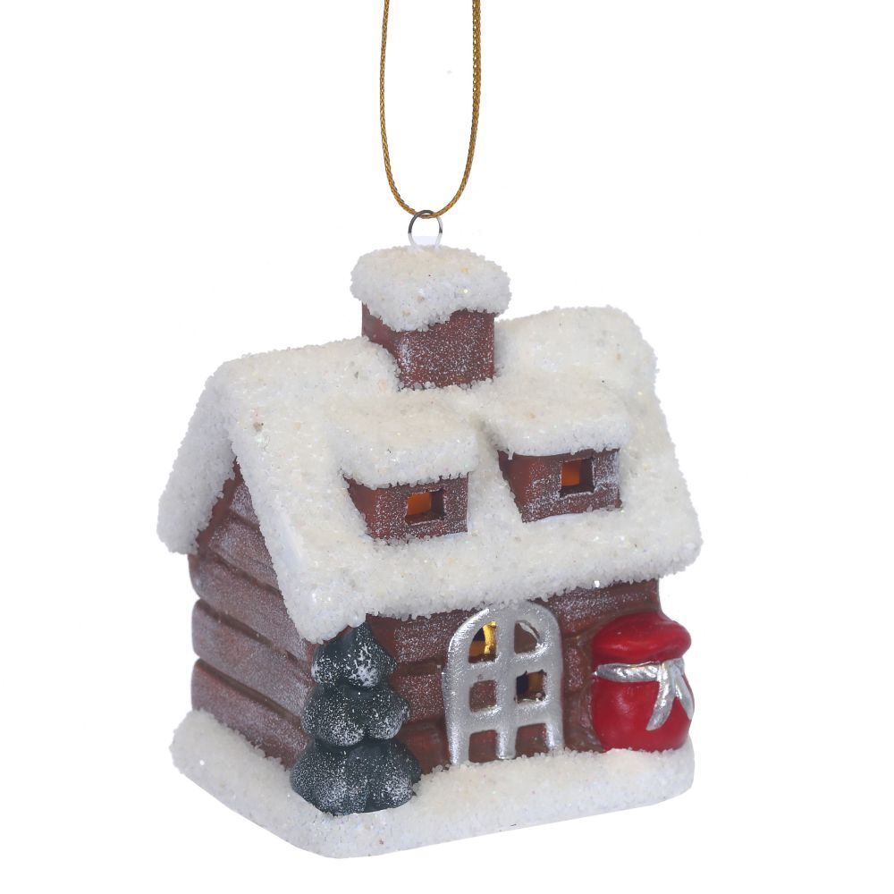 GAEM Украшение новогоднее "Домик" с подсветкой (LR44 2 шт), L7 W5,5 H8 см, 3в.