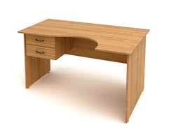 КФ4 Стол крив. с подвесной тумбой Фея 1402х902702х750 СФ08+ТФ09