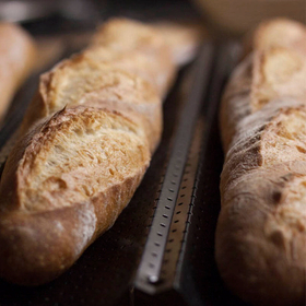 Противень для выпечки багетов/батонов, 4 паза