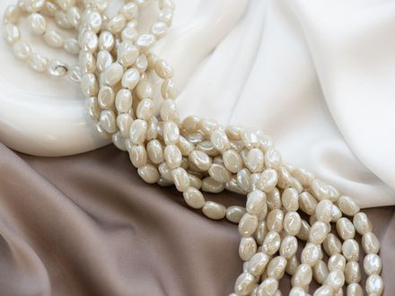 Нить бусин для украшений "Волна" 7,5мм (ювелирное стекло)