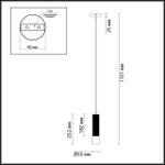 3876/1L HIGHTECH ODL19 405 черный с золотом Подвесной светильник GU10 1*50W 220V KIKO