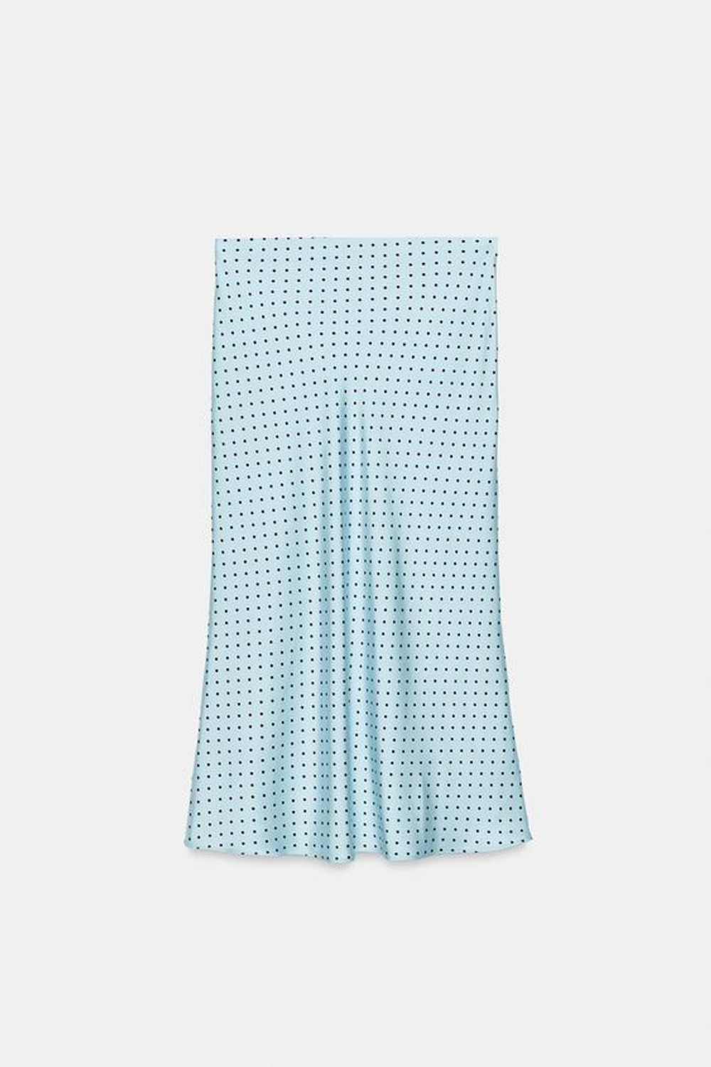 ZARA АТЛАСНАЯ ЮБКА МИДИ, ГОЛУБОЙ