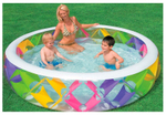 Бассейн надувной Intex 56494 Summer Joy 229х56 см / Круглый трехсекционный бассейн Летняя Радость Интекс для дачи и отдыха