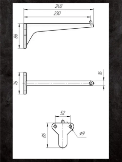 Кронштейн для умывальника 24см УОМ чугунный (пара)