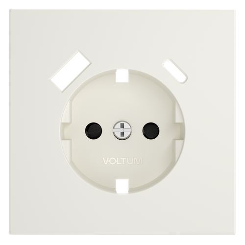 Накладка для розетки с заземлением и защитными шторками, с USB A+C, (хлопок) Voltum S70 VLS001013