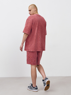 Футболка garment dyed (бордовый)