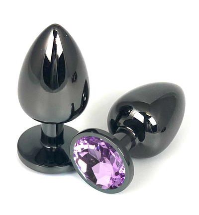 Анальная пробка "Vander" металл,  кристалл S, Чёрный