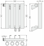 Сунержа Кумир-0 EU50 левый 300х260 4 секции