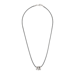 Подвеска змея в камнях на шнурке, серебро