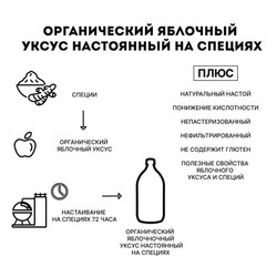 Яблочный уксус натуральный с лимоном и чаем матча, нефильтрованный и не пастеризованный 500 мл.