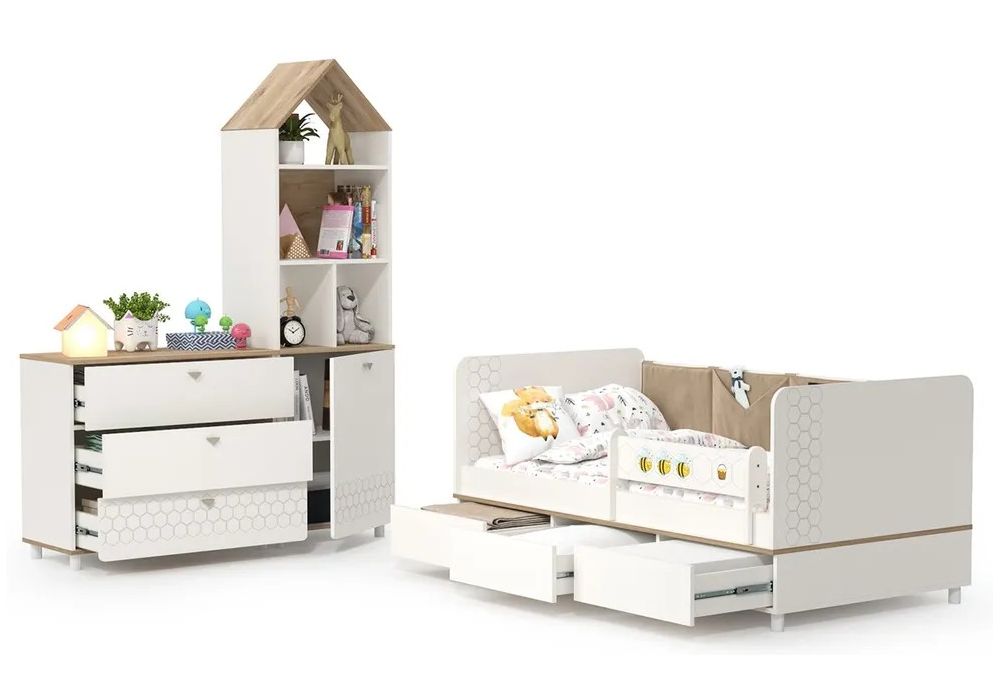 Комплект детской мебели Эльга белый шагрень / дуб белый комплектация 2