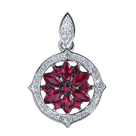 Подвеска с бриллиантом  из белого золота JA-P-629959-2