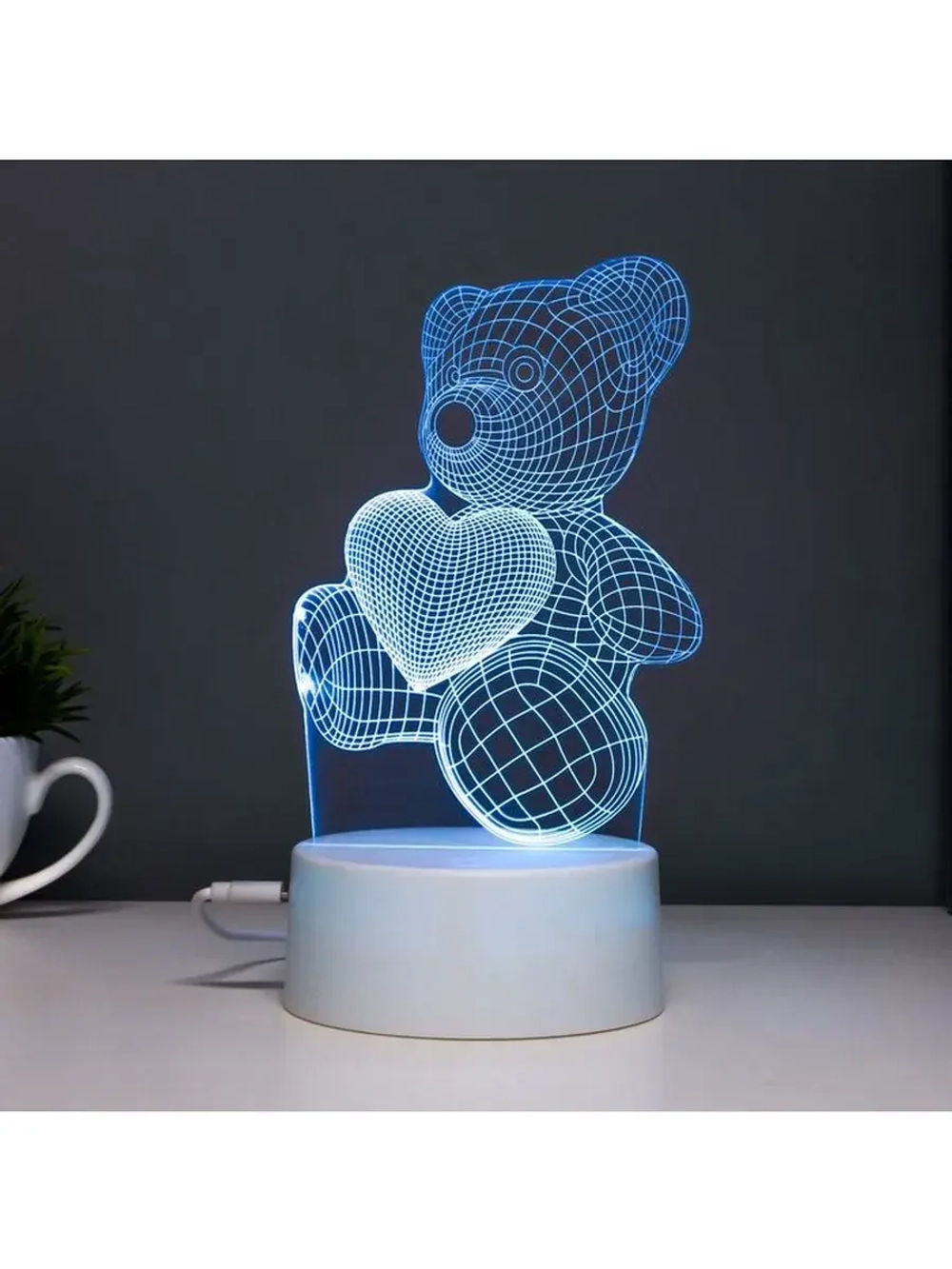 Светильник сенсорный «Мишутка» LED 7 цветов USB/от батареек