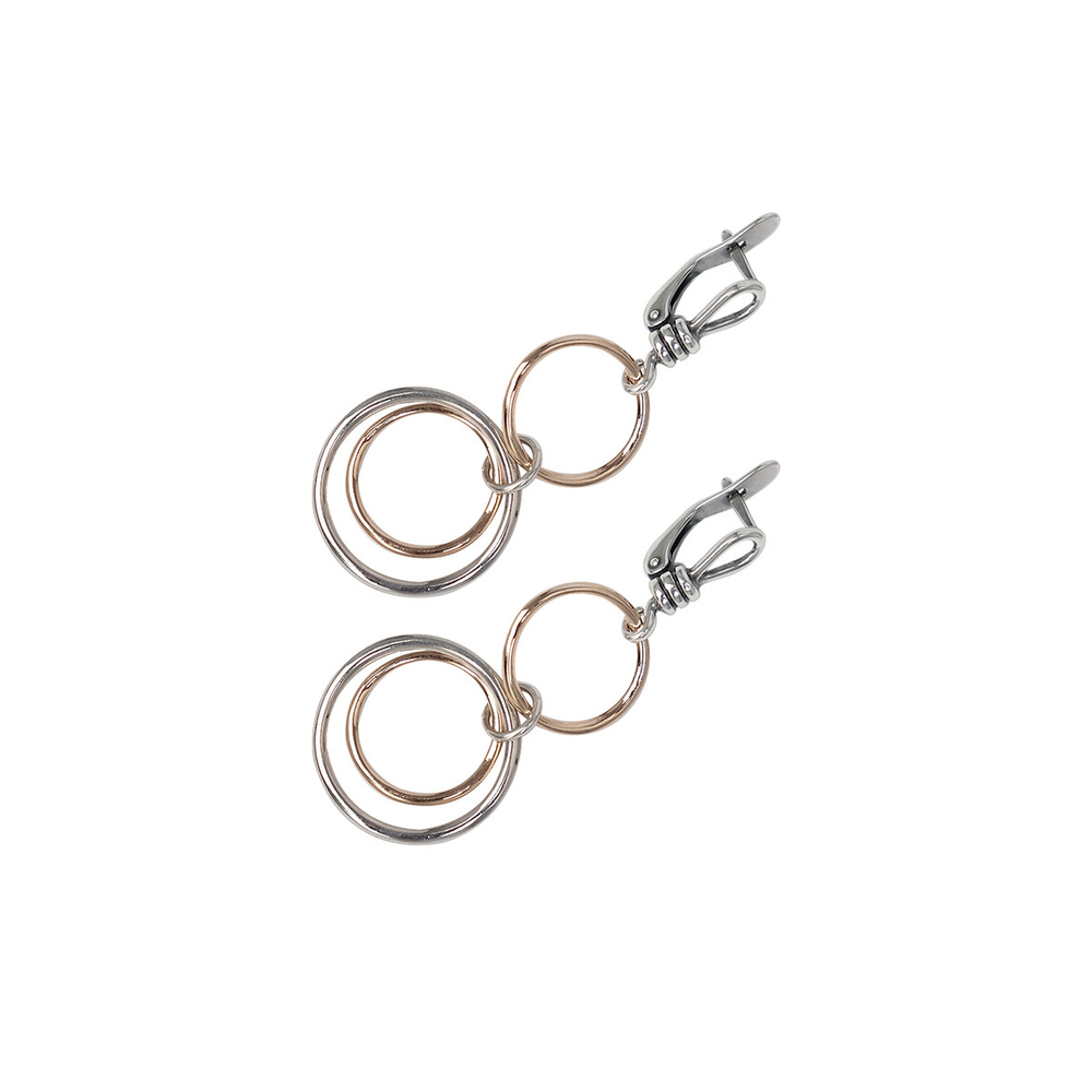 "Шампанское 2" серьги в родиевом покрытии из коллекции "Бар" от Jenavi с английским замком