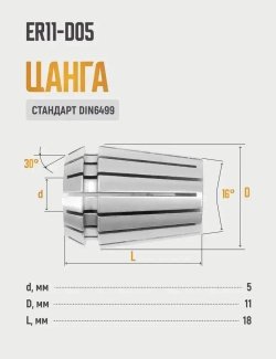 Цанга ER11-D05 с точностью 0,015