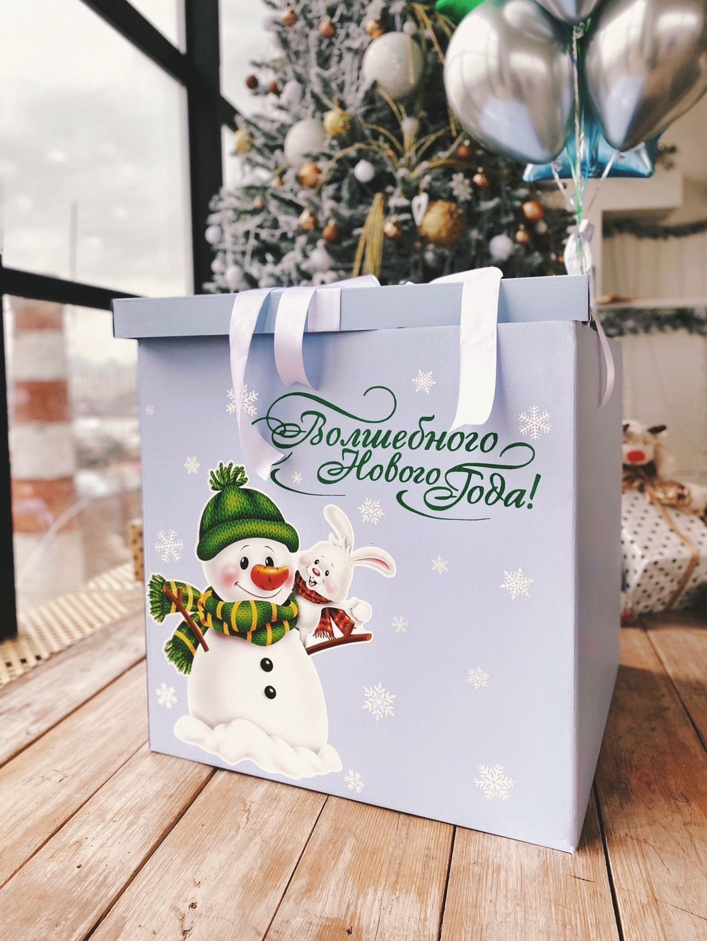 Набор воздушных шаров в коробке, Снеговик №1842