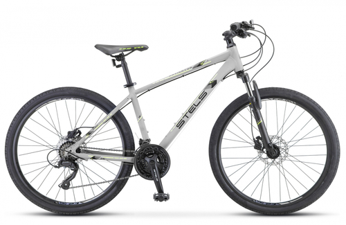 Велосипед Stels Navigator 590 D 26" K010 рама 18" серый/салатовый