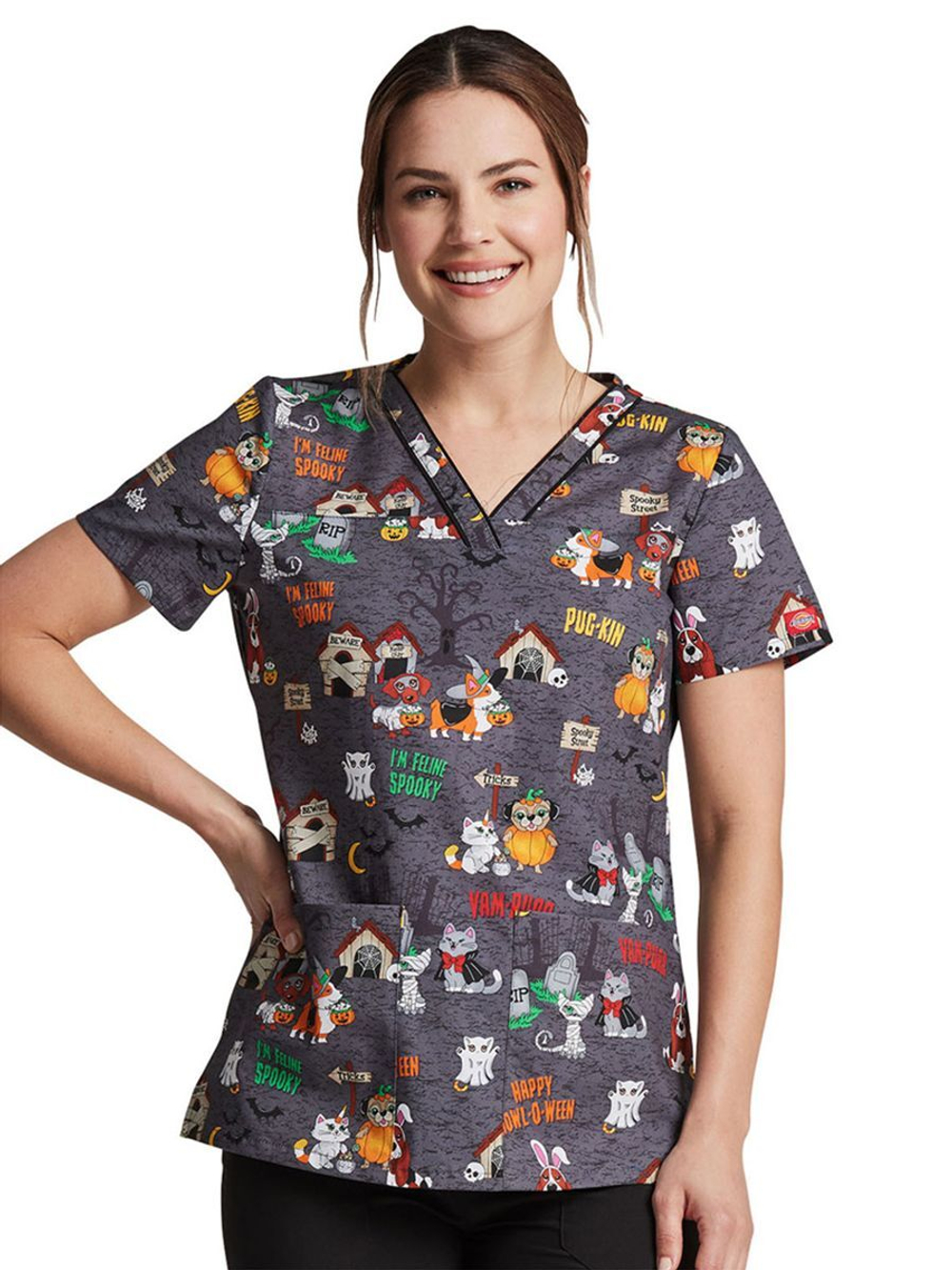 Топ медицинский женский Dickies DK709, хэллоуин, L