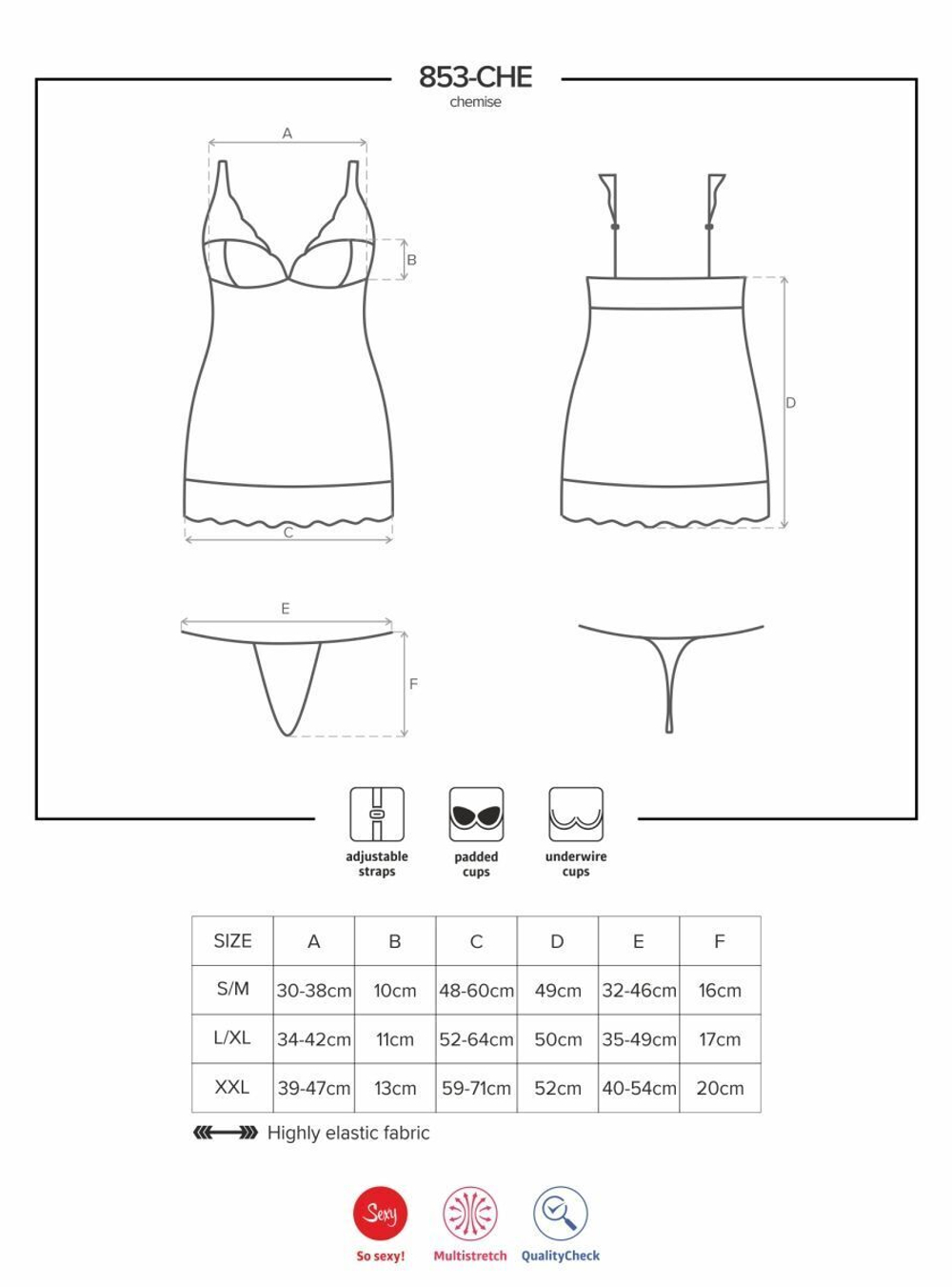 Полупрозрачная облегающая сорочка с лифом на косточках (Размер: L-XL) (Цвет: красный)