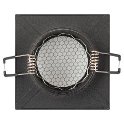 Встраиваемый светильник алюминиевый ЭРА KL110 BK MR16 GU5.3 черный матовый | Алюминиевые встраиваемые светильники