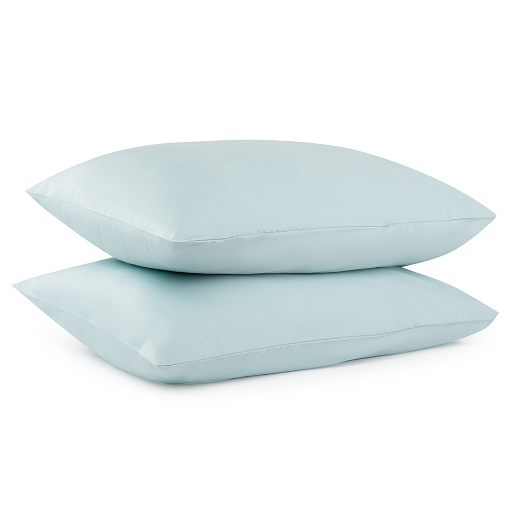Набор из двух наволочек из сатина голубого цвета из коллекции essential, 50х70 см