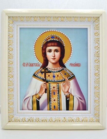 Икона Анастасии Романовой великой княжны ручной работы.