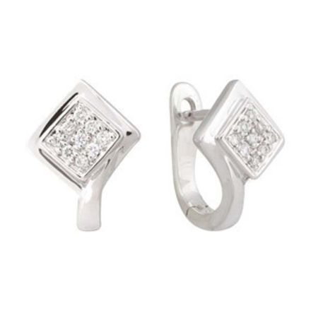 Серьги с бриллиантом Белое Золото 585 пробы GL-ERG15568LS