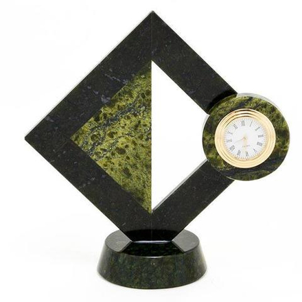 Настольные часы "Пифагор" камень змеевик 180х70х180 мм 600 гр.  R 113551?