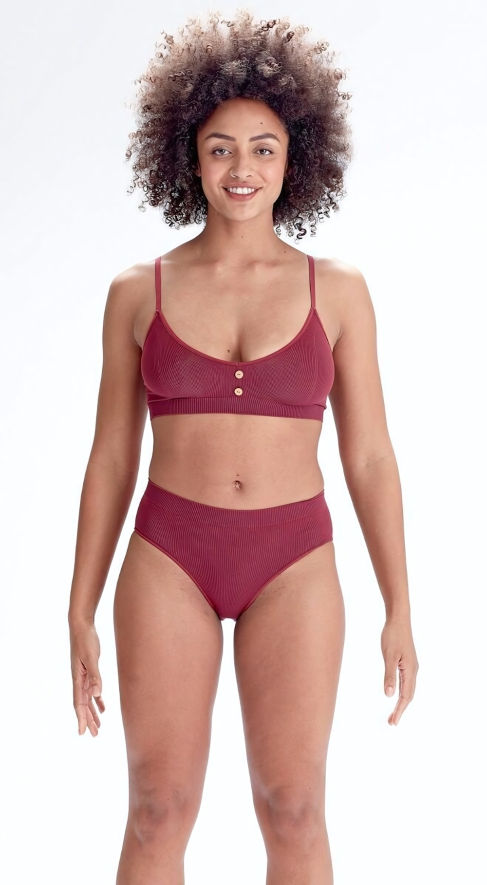 Эко-трусы в мелкий рубчик Eco-wear (Размер: XS) (Цвет: бордовый)