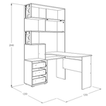 Уголок школьника Омега 16 стол писменный с надстройкой угловой левый