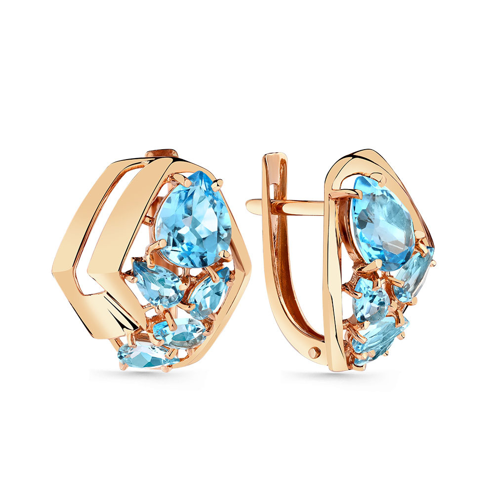 Серьги из золота 585 пробы с Топазом