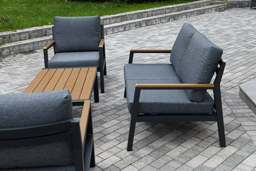 "Камелия" лаунж-зона 4-местная из алюминия, цвет темно-серый