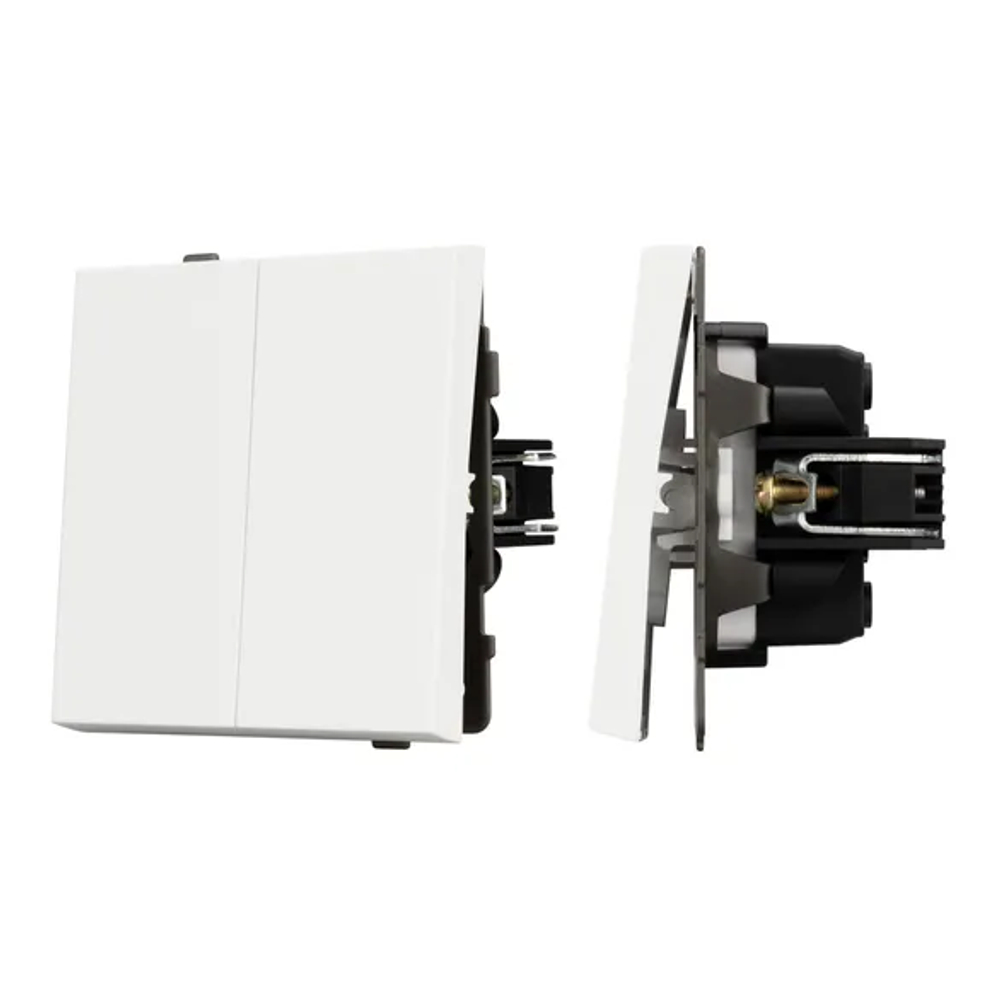 Механизм выключателя двухклавишный проходной SWT-TENDO-MKP2-SFPL-WH (230V, 10A) (Arlight, -) 054556