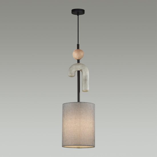 5410/1A MODERN ODL_EX24 169 черный матов./серый/металл/полирезин/ткань Подвес E14 1*40W BAGEL