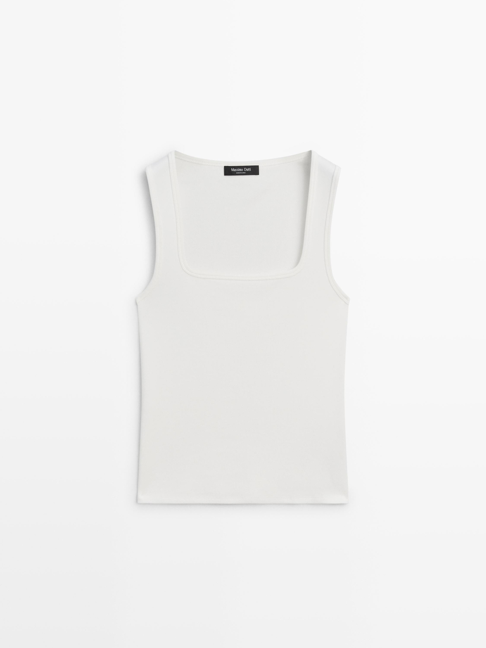 Massimo Dutti Топ без рукавов с квадратным вырезом, белый