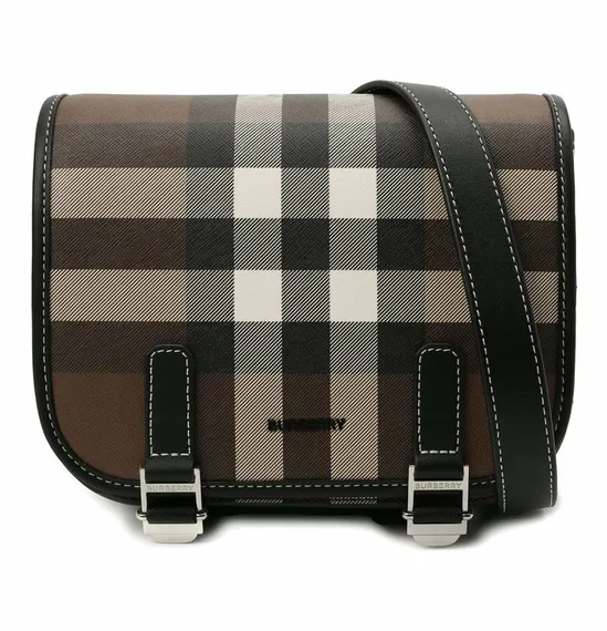 Сумка Burberry в клетку с кожаной отделкой