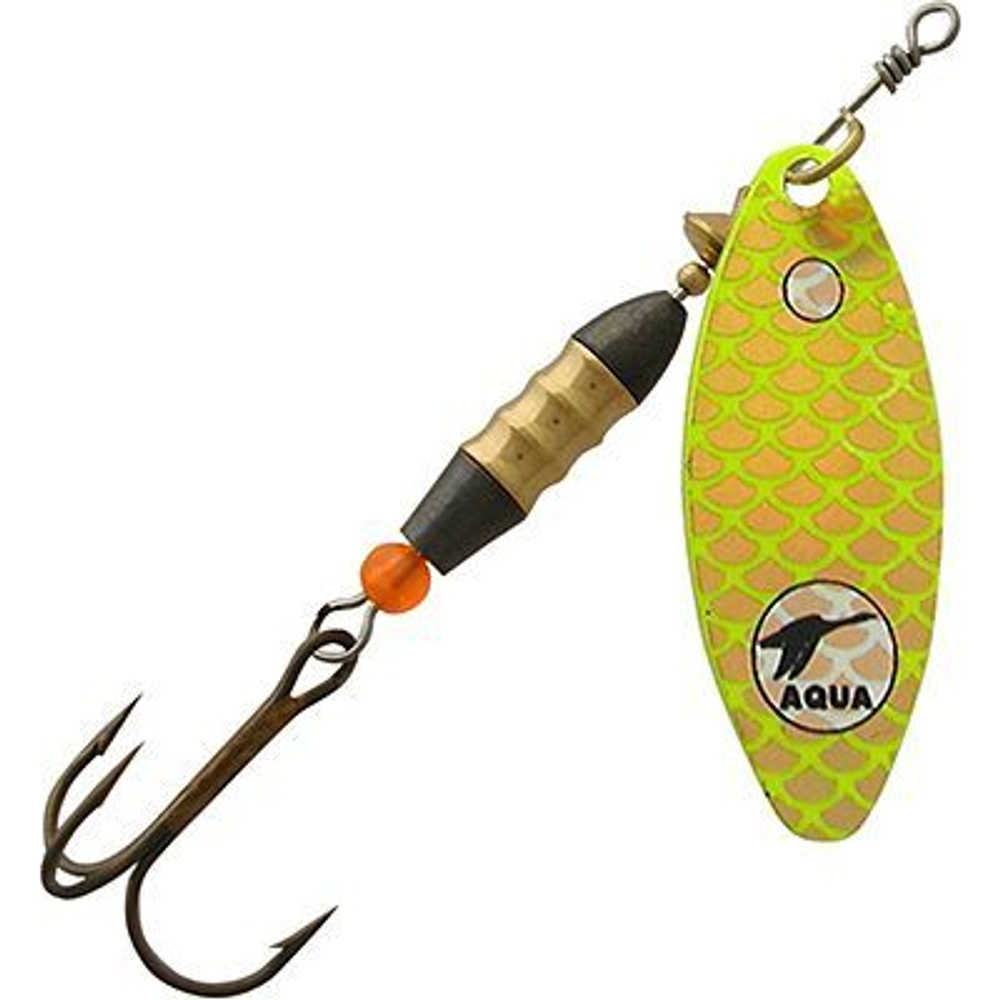 Блесна для рыбалки AQUA LONG 07,0g, лепесток № 2, цвет LO-02 (серебро, синий, черный), 1 штука