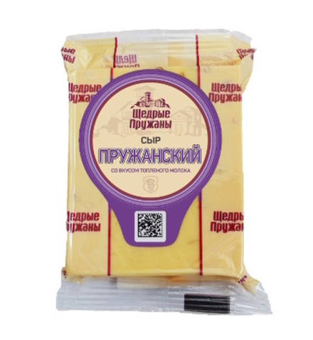 Сыр "Пружанский" со вкусом топленого молока 50% 200г. Щедрые пружаны