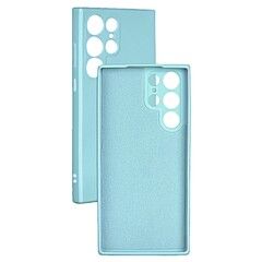 Силиконовый чехол Silicone Cover с защитой камеры для Samsung Galaxy S22 Ultra (Голубой)