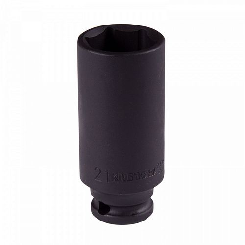 KING TONY (343521M) Головка торцевая ударная глубокая шестигранная 3/8", 21 мм