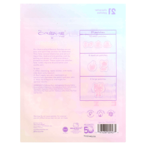 The Creme Shop, Hello Kitty®, гидроколлоидные патчи для устранения несовершенств кожи, 21 шт.