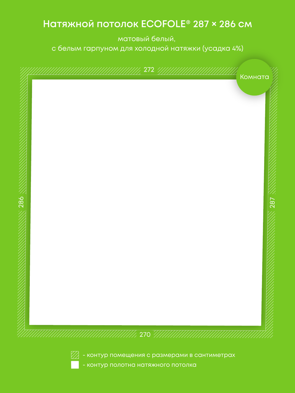 Натяжные потолки: 6 м2, 7.8 м2