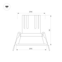 Светильник MS-FLOW-BUILT-R85-6W Warm3000 (WH, 55 deg, 230V) (Arlight, IP20 Металл, 5 лет) 060923